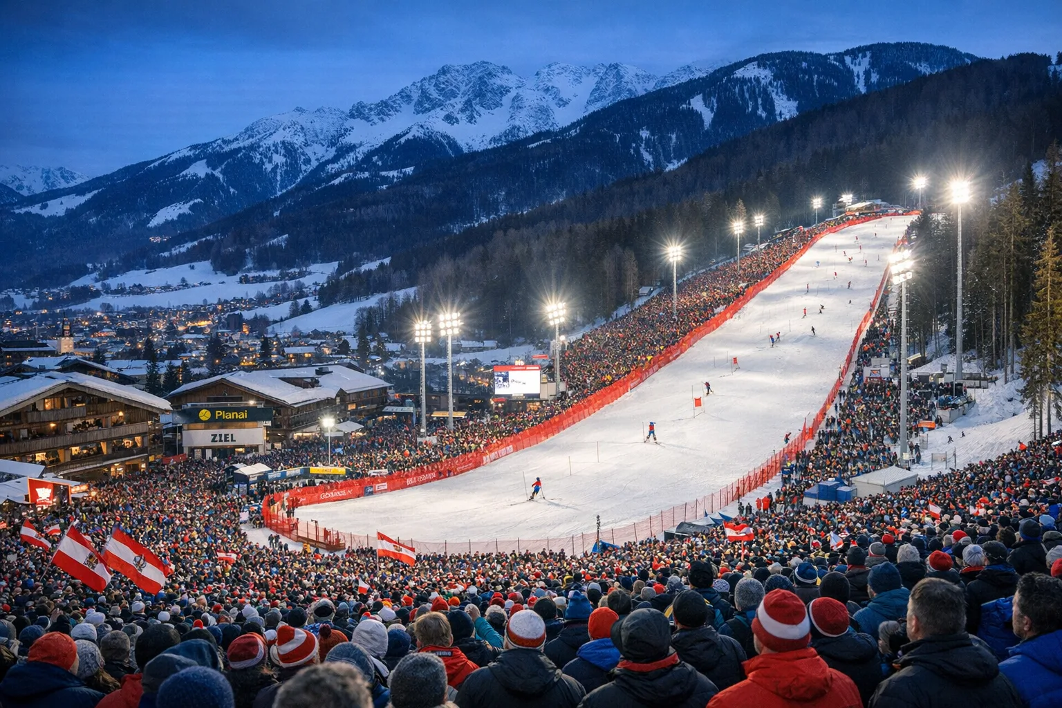 Nightrace Schladming - Flutlichtrennen auf der Planai mit Tausenden Zuschauern