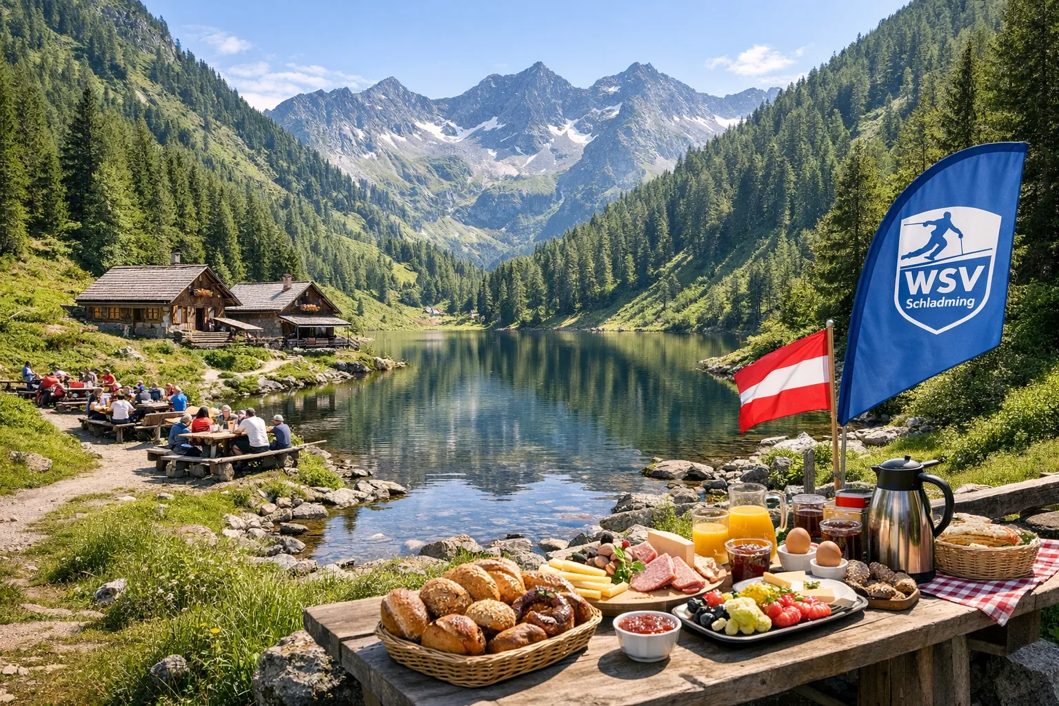 Duisitzkarsee in Schladming mit Bergpanorama im Sommer